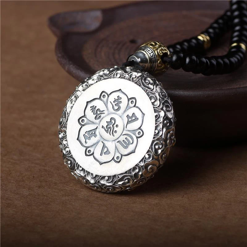 Длинное ожерелье для мужчин и женщин кулон в ретро стиле Гуаньинь Будда тысяча