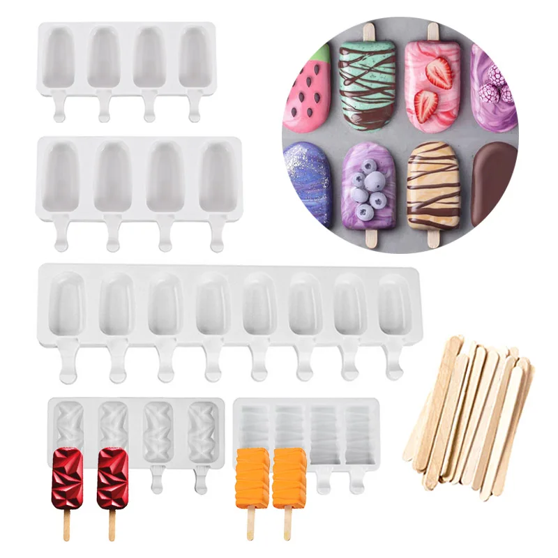 4/8 ячеек пищевой силикон лед искусственный льд самодельные формы для мороженого