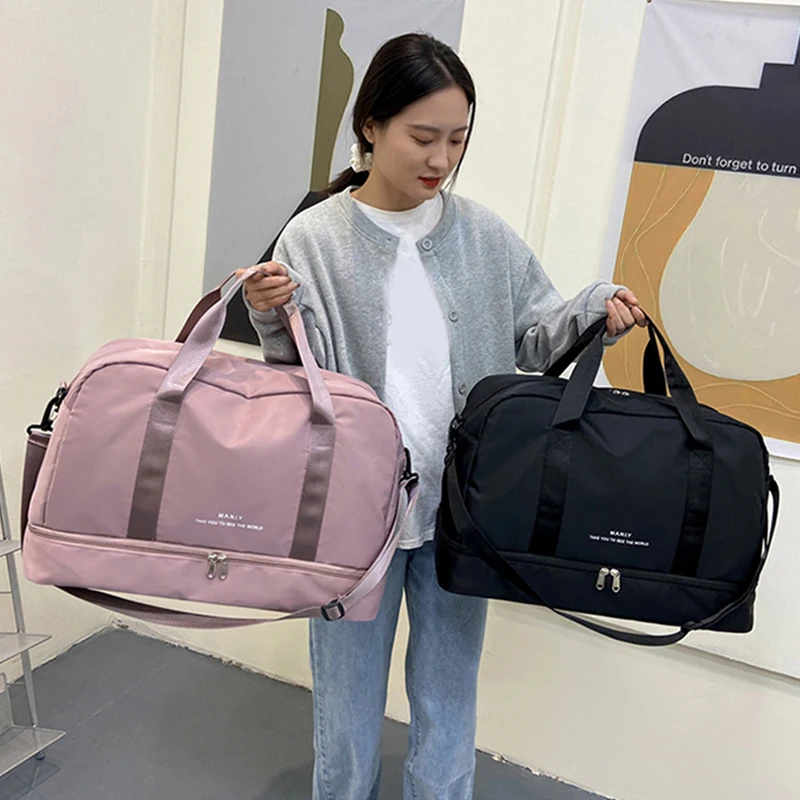 Folding Travel Bag Nylon Solid Travel Bags Hand Luggage For Men & Women Fashion Travel Duffle Bags Tote Large Handbags Duffel