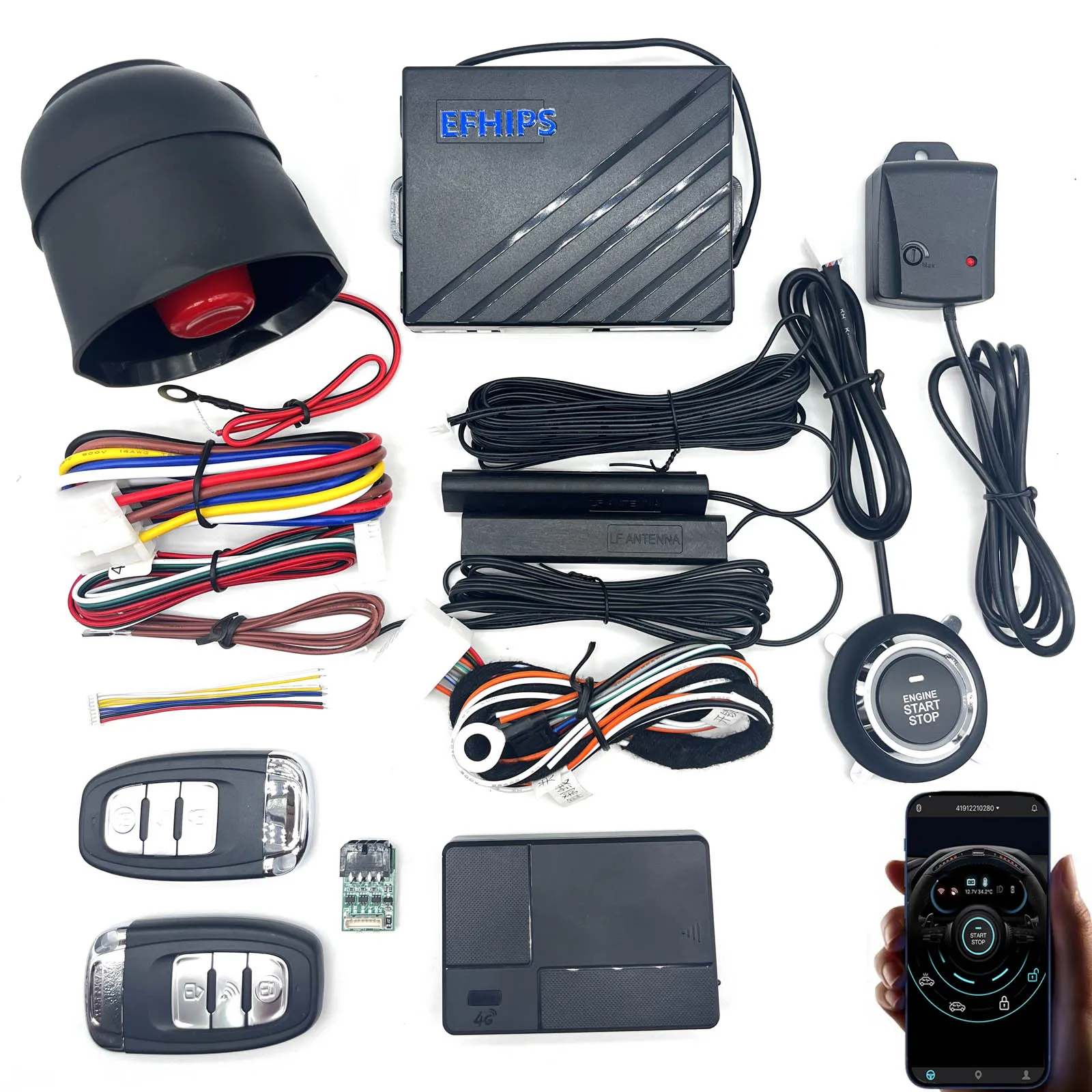 

EFHIPS GSM GPS умный дистанционный стартер двигателя старт-стоп pke вход без ключа автомобильная сигнализация система сигнализации