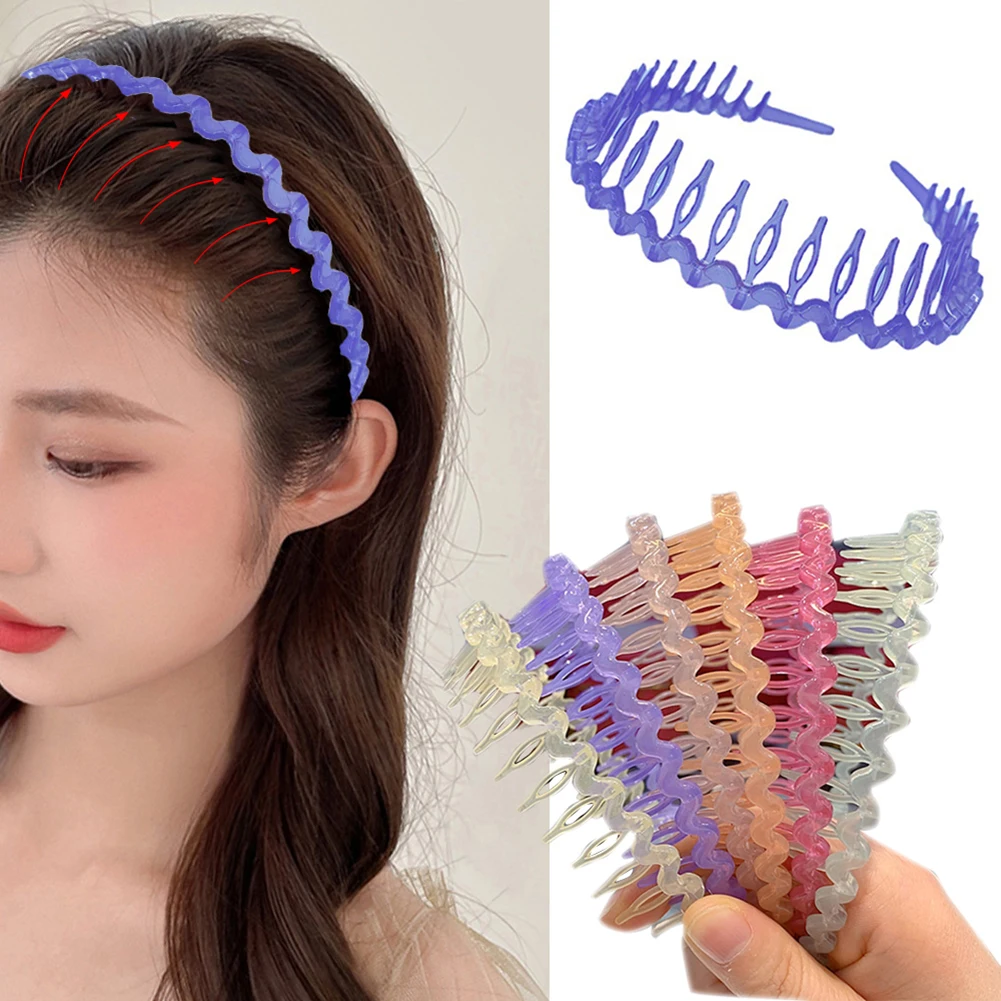 

Candy Color Hair Hoop Female All-Match Press Hair Head Buckle Headband Girl Frosted Serrated Hair Accessories Hairbands