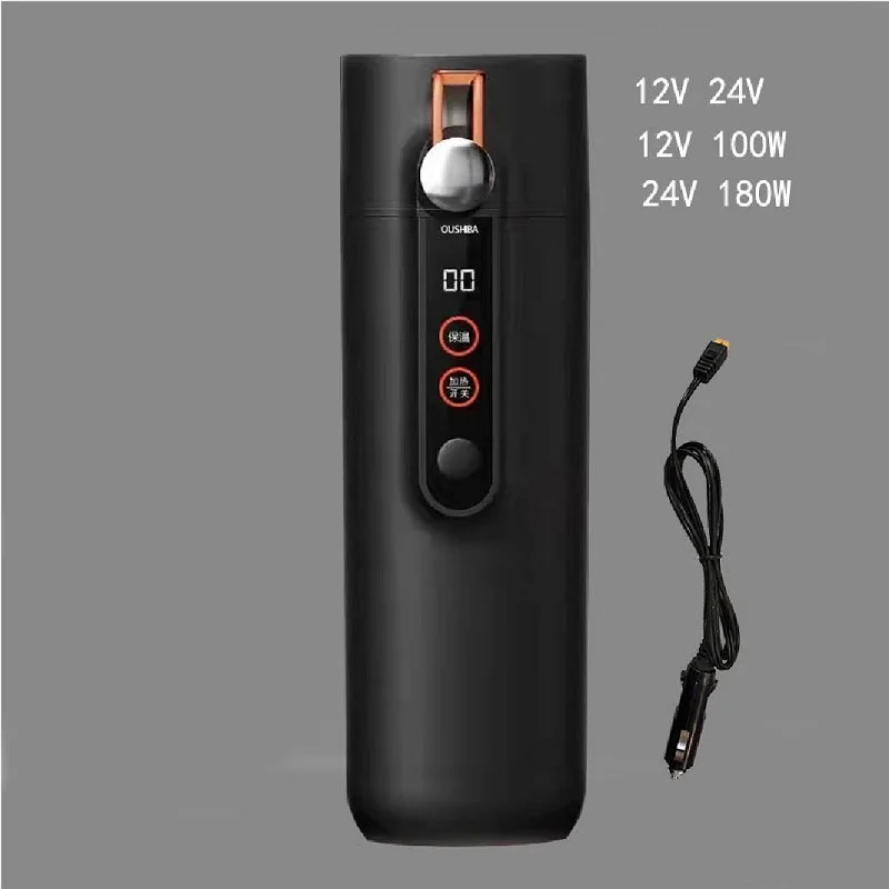 

460 мл универсальный автомобильный чайник с интеллектуальным подогревом, чашка для воды, термос для грузовика, кофейник, вкладыш из нержавеющей стали 316, 12 В, 24 В