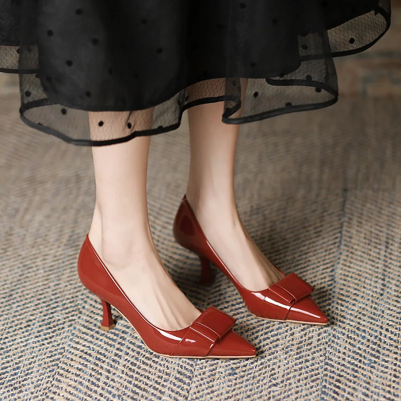 

Женские остроносые туфли на высоком тонком каблуке, новые туфли во французском стиле для поездок и банкетов, осень 2023