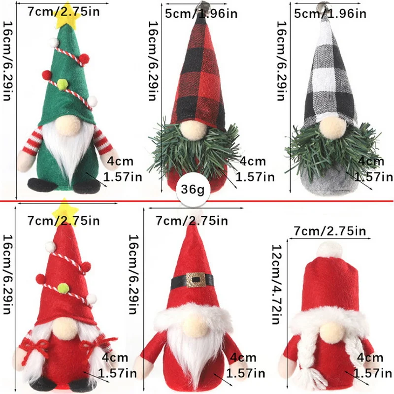 1Pcs Faceless Doll Knitted Hat Gnome Xmas Merry Christmas Decorations For Home Dwarf Rudolph New Year Gifts