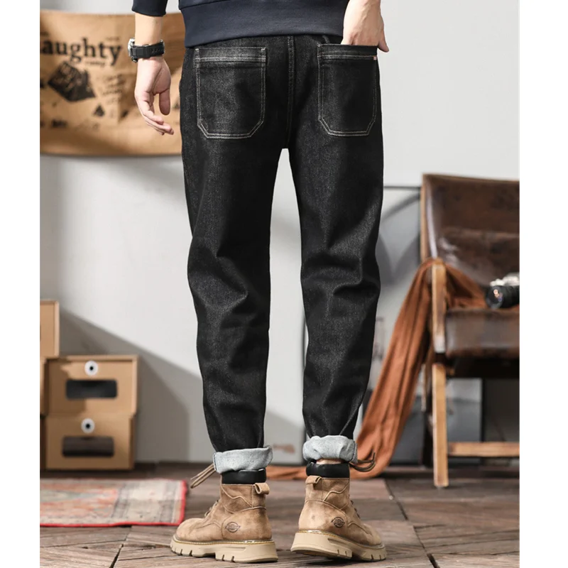 Streetwear Men 2022 Fashion New Pattern Vintage Recreational Blue Jeans Loose Straight Cylinder Broad Leg Trousers Autumn Female