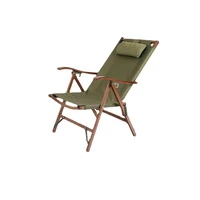 wholesale kermit outdoor folding portable leisure solid wood recliner camping beach camping chair with pillow