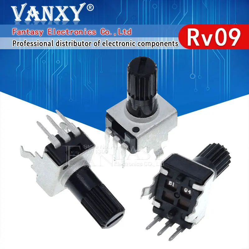 Вертикальный 12,5 мм вал Rv09, 1k, 2k, 5k, 10k, 20k, 50k, 100k, 200K ...
