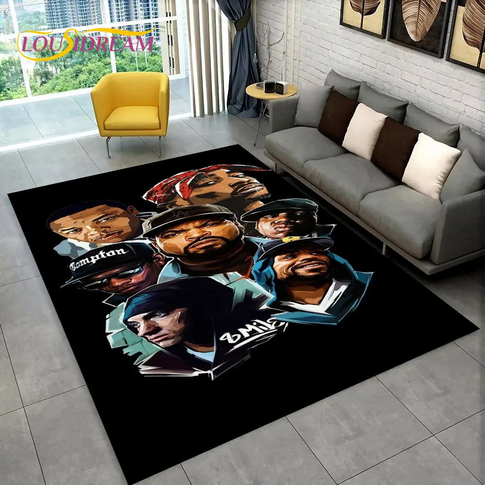 

Hip Hop Art Rapper Legend Star Area Rug,Carpet Rug for Home Living Room Children's Bedroom Sofa Doormat Decor,Non-slip Floor Mat