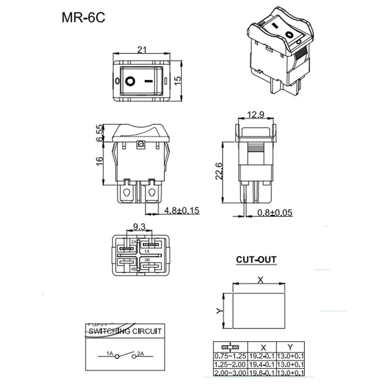 Оригинальный тайваньский UL ENEC CQC четырехконтактный 2-скоростной черный с