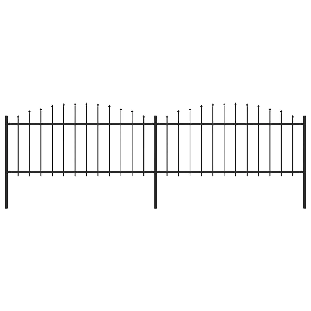 

Garden Fence spear-top steel (0,5-0,75)x3,4 m Black