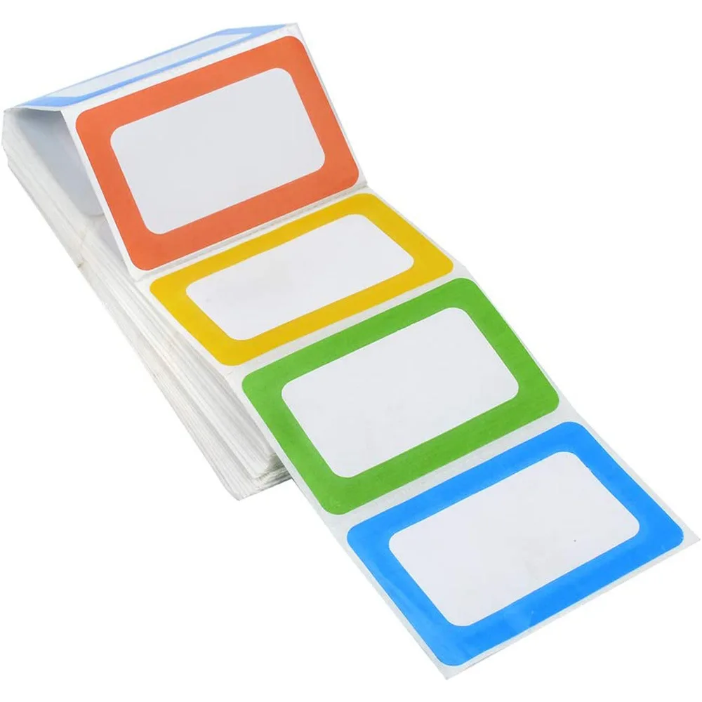 200Pcs/pack Blank Writable Sticker Label Name Tags Stick On for Kids, Wall, Desk for School Teacher Office Stationery Sticker