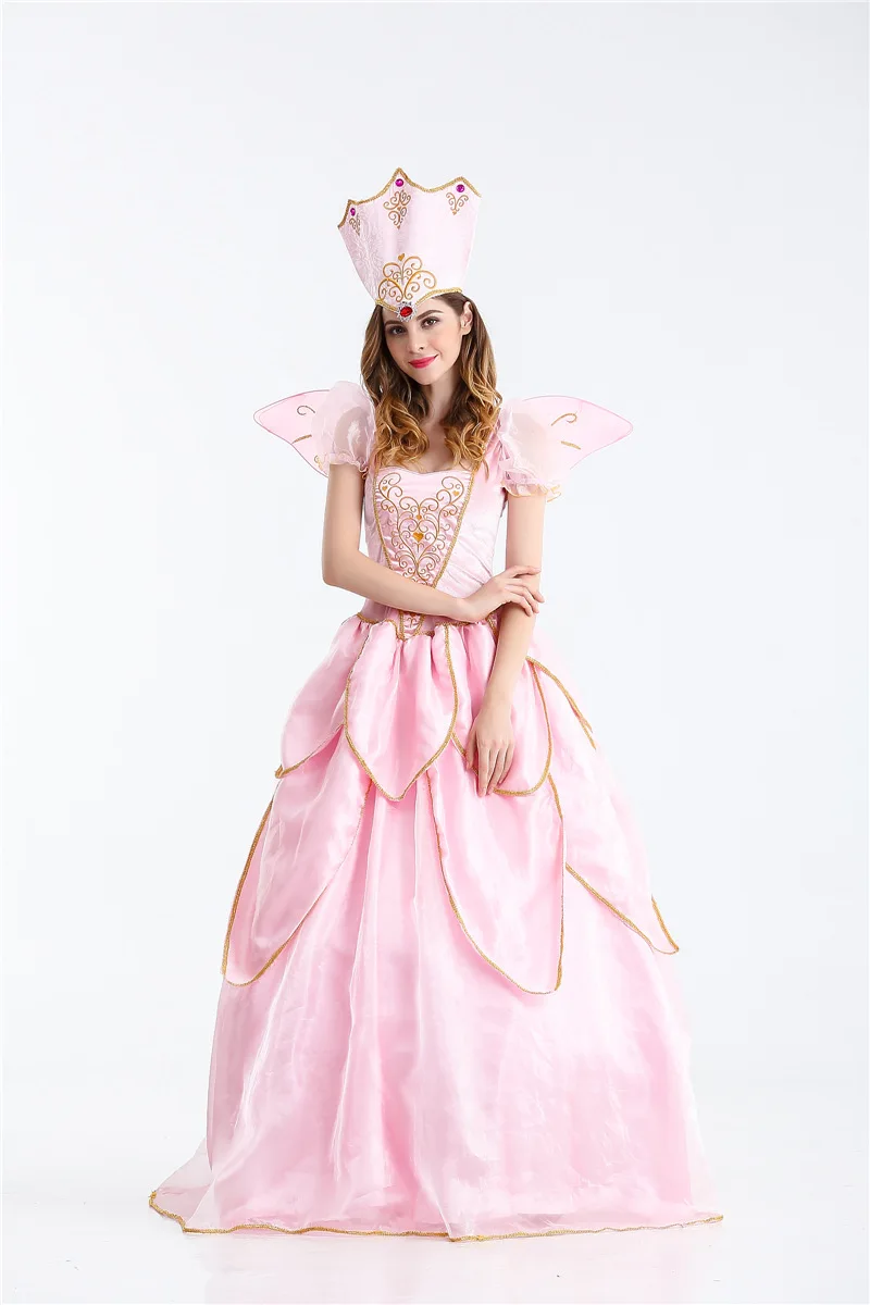 2023 Woman Fairy Godmother Dress Adult Cosplay Stage Performance Costume Cinderella Pink Dress Longs Halloween Party Gown XXL images - 6