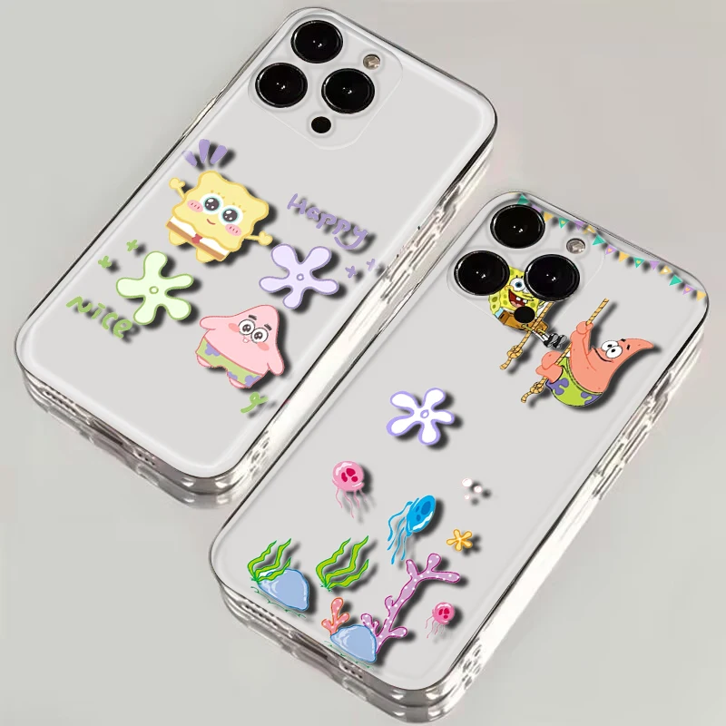 Мягкий чехол SpongeBob SquarePants для Samsung A7 A70 A71 A72 A8 A9 J2 J4 J5 J6 J7 J9 M30S M31 M51 M23 A04 A14 A23 A34 A54