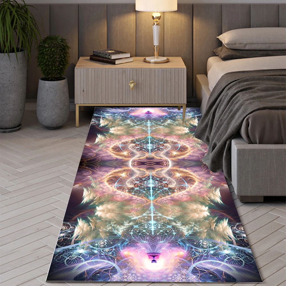 Фото BRART Soul Seeker, разноцветная планета, Бабочка, цветы, подходит для спальни, гостиной, напольный декор, противоскользящий №1