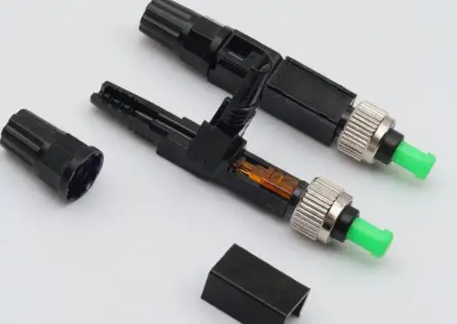FTTH Embedded FC/APC Optical Fiber Quick Connector Telecom Quick Connector Cold Assembly