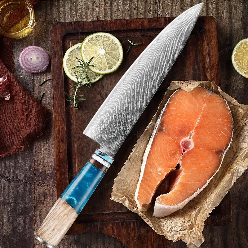 1-10 шт. набор дамасских кухонных ножей нож для резки мяса шеф-повара японский