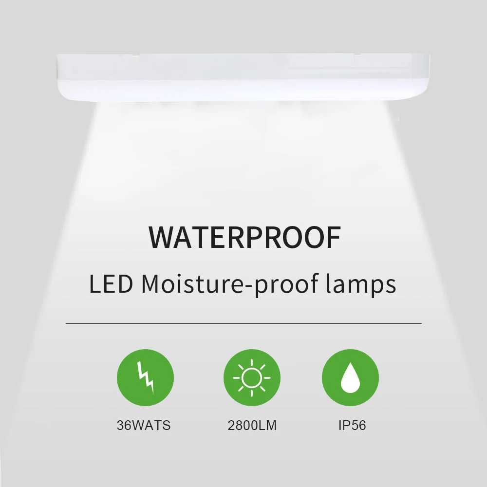 

Rectangle Dustproof Led Ceiling Chandelier For Corridor Modern Indoor Ceiling Light 36W Waterproof Balcony Bathroom Hanging Lamp