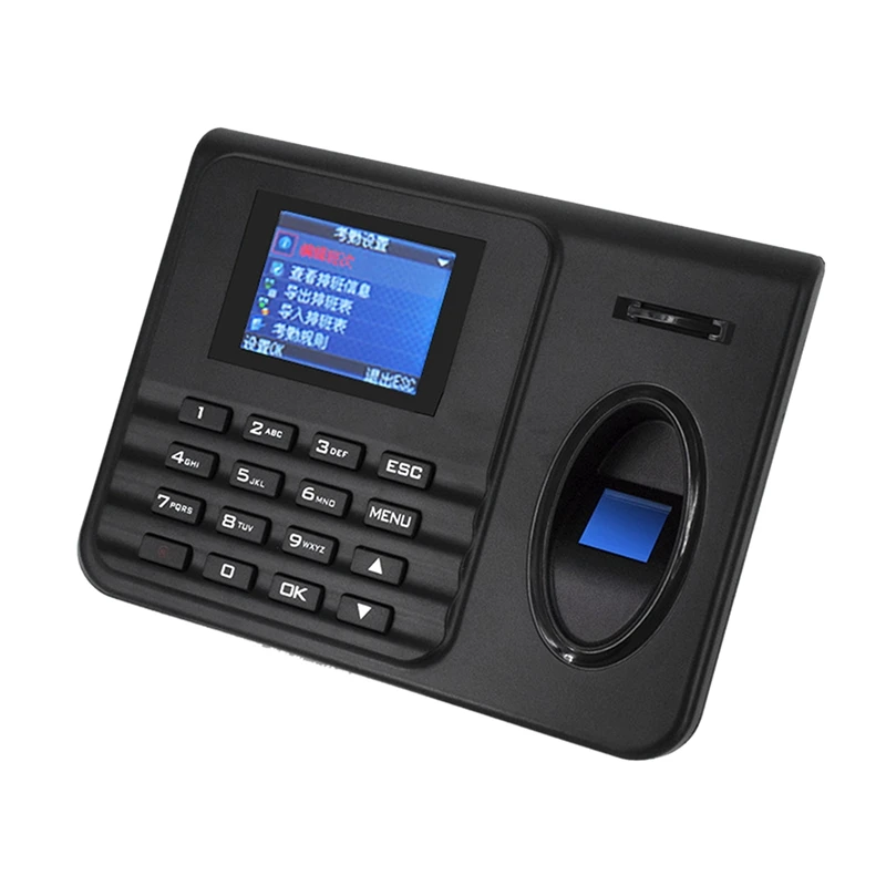 

1Set ZX8000 360Degree Fingerprint Recognition Time And Attendance Machine Black ABS EU Plug