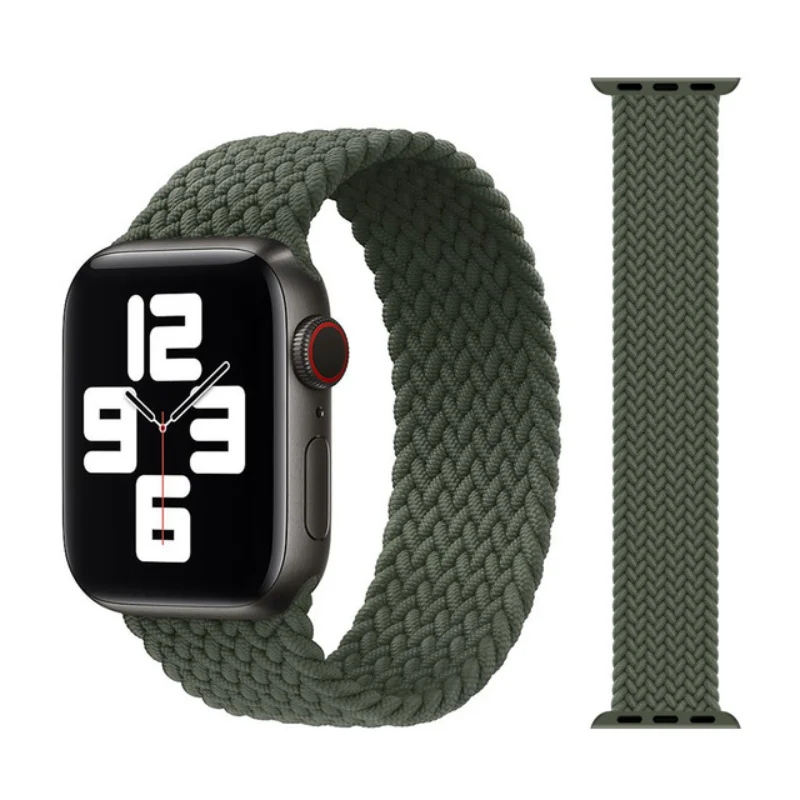 Strap for Apple Watch Band 44mm 40mm 45mm 41mm 42mm Elastic Braided Solo Loop Bracelet for Apple Watch Series 7 SE Accessories