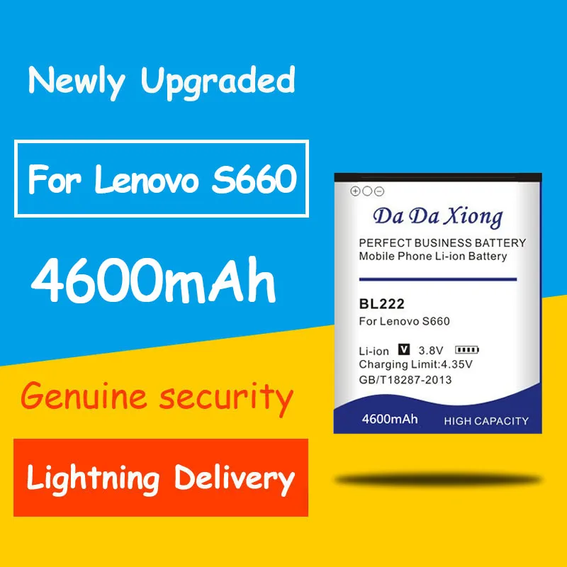 

Free Shipping 4600mAh BL-222 BL222 Battery For Lenovo S660 S668T Replacement Batteria