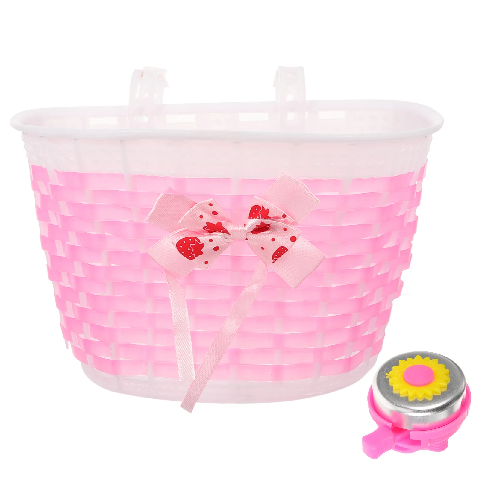 

1 Set Kids Bike Basket Bike Front Basket Cute Basket Detachable Bike Basket and Bike Bell for Kids Bike