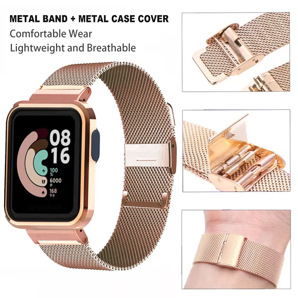 

Factory Direct Selling Watch Strap For Xiaomi Mi Watch Lite /Redmi Watch 2/2 Lite Watch Metal Protector Case Bracelet Watch band