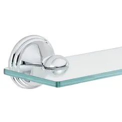 

19 in. W Glass Bath Shelf in Chrome