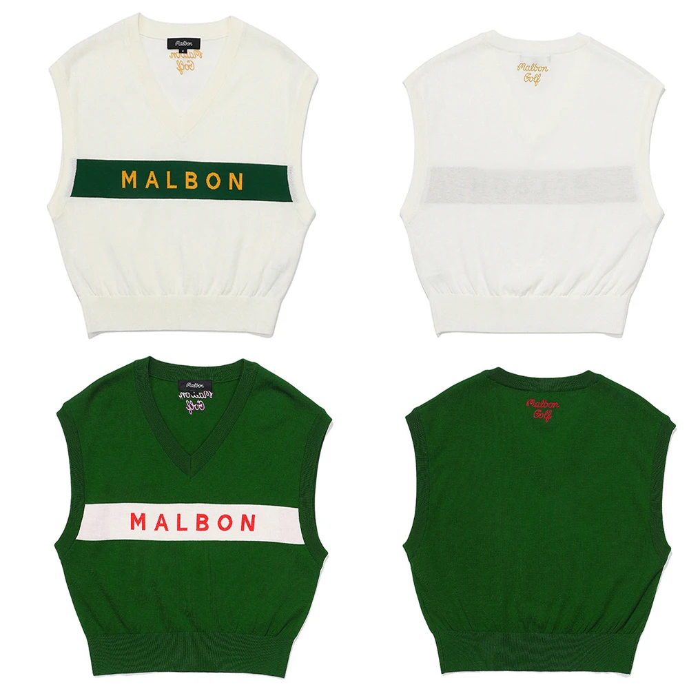 

2022 New Thin Knitted Golf Wear Spring and Autumn Sweaters Vest Ladies Golf Clothes