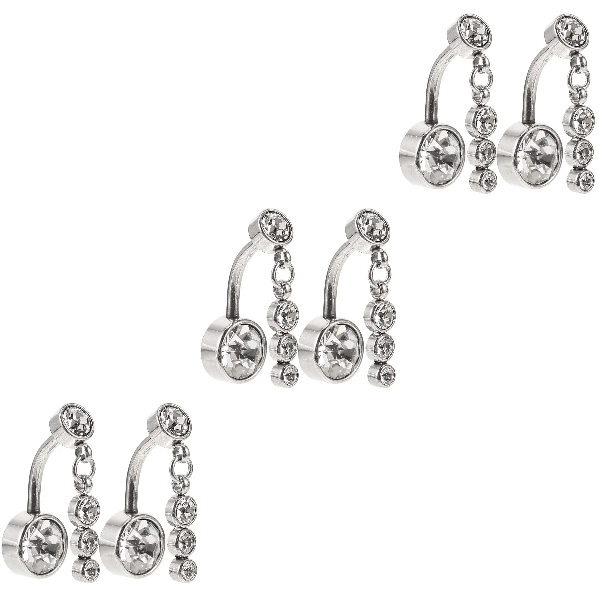 

Shiny Belly Button Rings Personalized Women Decor Stainless Steel Body Pierced Jewelry