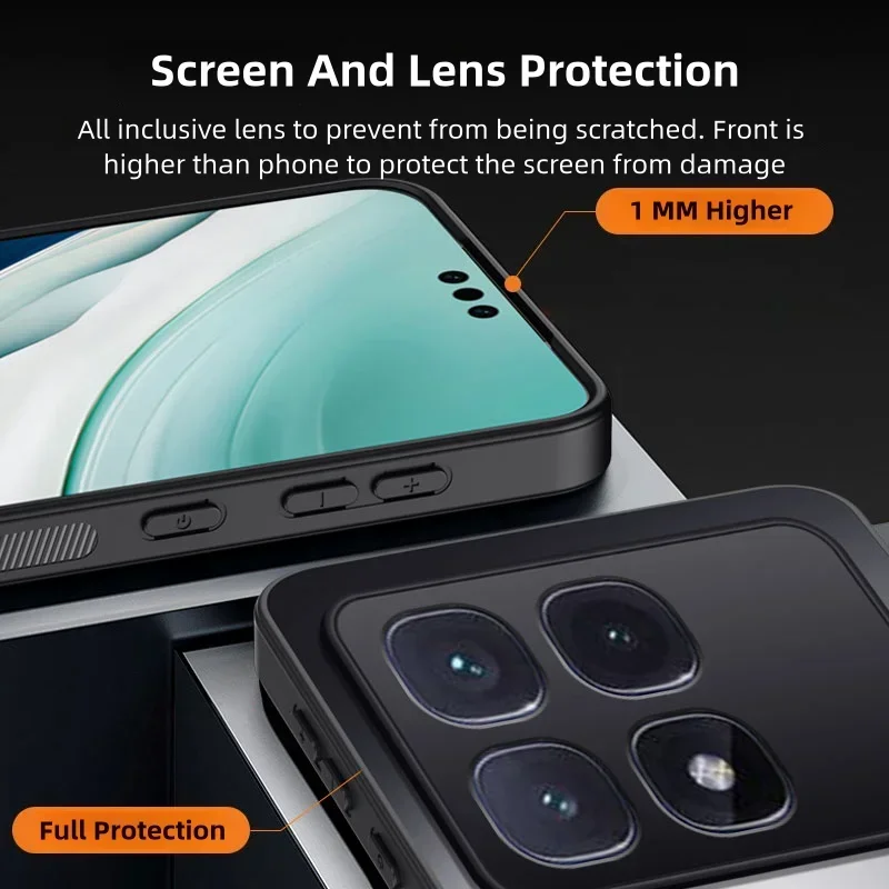 Чехол для Xiaomi Redmi K70 Ultra Pro K60 K50 K40 K30 K40s Frosted Dazzling Gold Силиконовый защитный жесткий