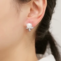 korean style new fashion jewelry romantic pearl zircon dangle earrings for womens wedding accessories valentine gifts