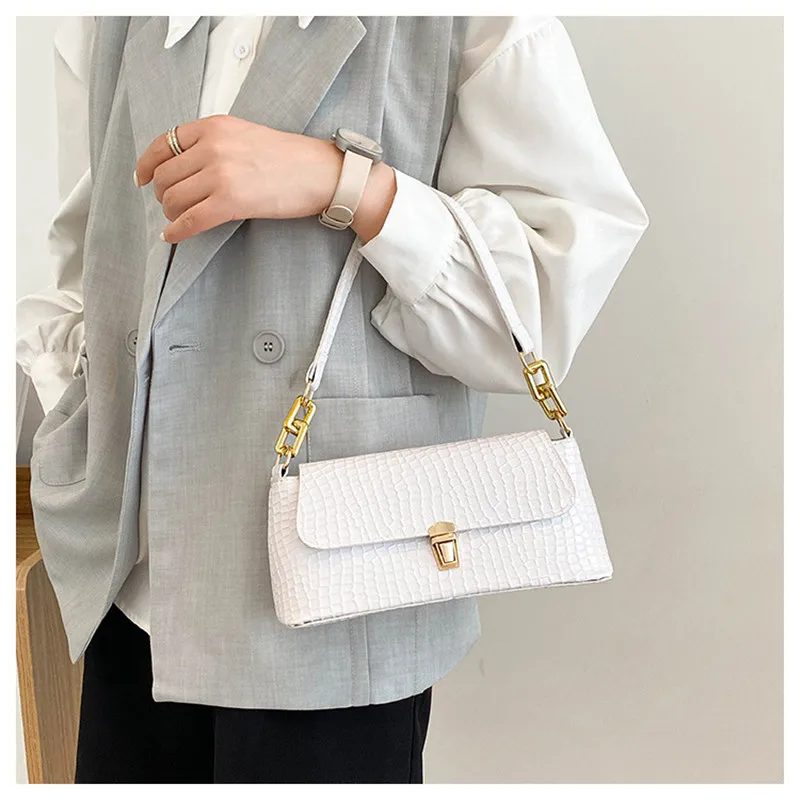 Vintage Trendy Small Fashion Ladies Solid Messenger Bags for Women PU Leather Crossbody Handbag Female Underarm Shoulder Bag