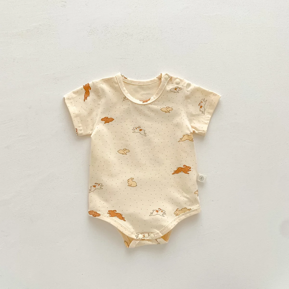 2023 New In Summer Infant Baby Girls Boys Short Sleeve Bunny Floral Clothing Newborn Kids Cotton Bodysuits Toddler Pajamas 아기 잠옷