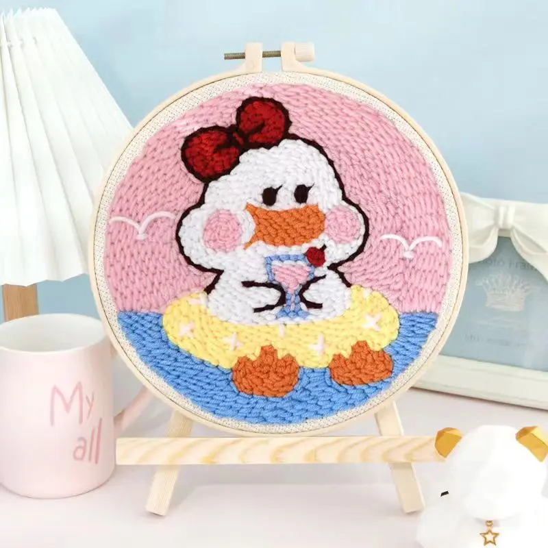 

Punch Needle Embroidery Kit with Yarn for Beginners Easy Embroidery DIY Needlework Wool Work Home Decor Custom Embroidery