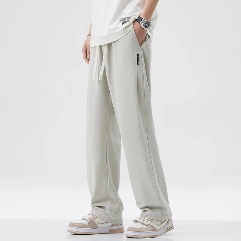 Брюки мужские из вискозы тонкие повседневные свободные спортивные штаны