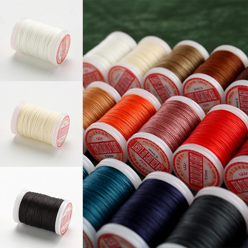 

0.5mm Round Waxed Thread Polyester Leather Craft Sewing Line Braided Bracelets DIY Accessories Hand Sewing Line Jewelry Rope