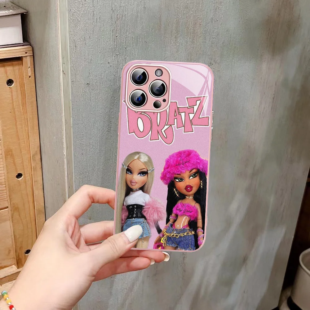 Модный чехол для телефона с куклой B-Bratz из закаленного стекла Iphone 14 13 12 11 Pro Mini XS MAX