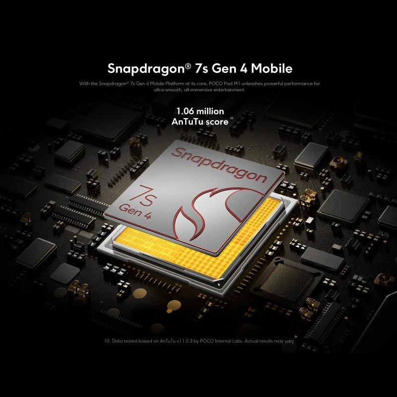 Фото Глобальная версия планшета POCO Pad M1 с процессором Snapdragon 7s Gen 4, 8-мегапиксельной камерой, 120 Гц, 12,1-дюймовым 2.5K дисплеем с кристально чистым изображением и быстрой зарядкой 33 Вт. №5