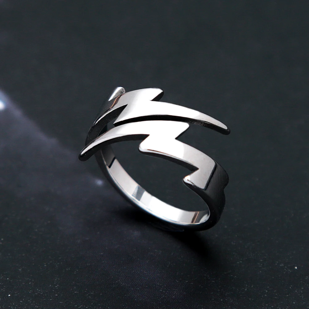 

Fashion Lightning Ring Men And Women Punk Hip Hop Stainless Steel Unique Biker Ring Simplicity Jewelry Gifts Dropshipping