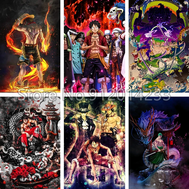 

5D Diy японское аниме алмазная живопись, цельная мозаика, вышивка крестиком Luffy Zoro, Мультяшные стразы, ручная работа