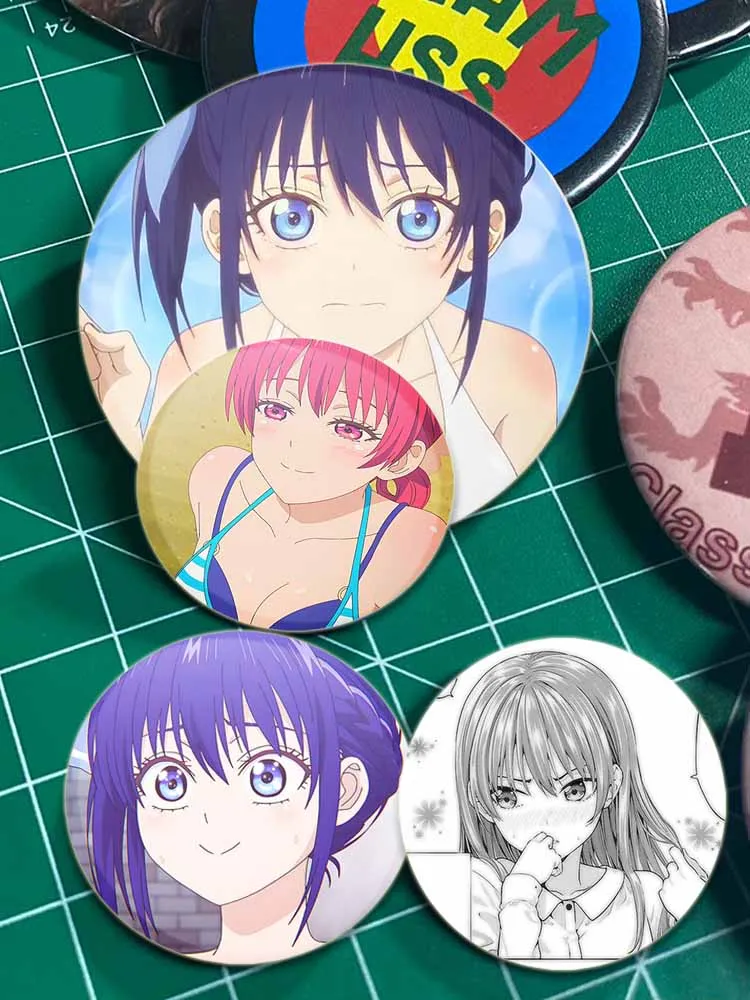 Anime Girlfriend Character Shino Kiryuu Nagisa Minase Saki Rika Hoshizaki Lapel Pin Round Brooch Badge for Backpack Decoration