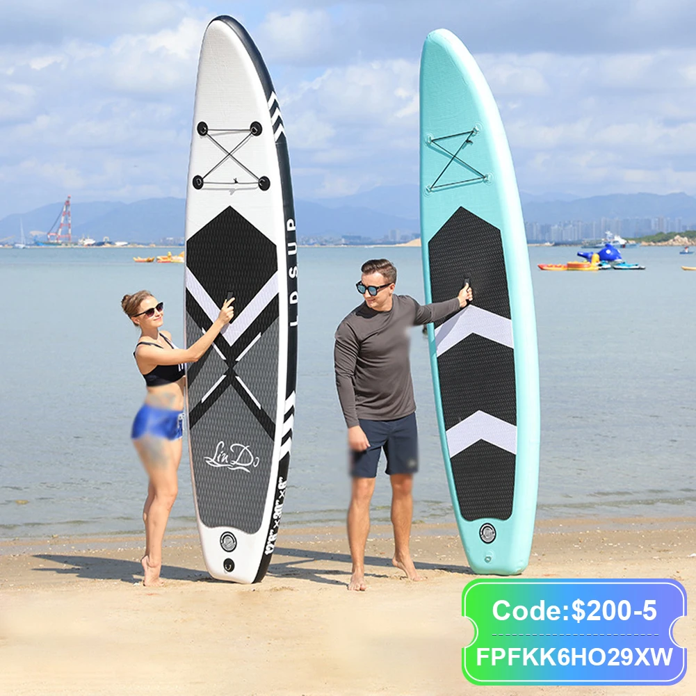Surf Set With Paddle Board Tail Fin Foot Rope Inflator