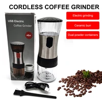 240ml electric coffee grinder stainless steel adjustable usb charging nuts spices grains pepper coffee beans grinding machine