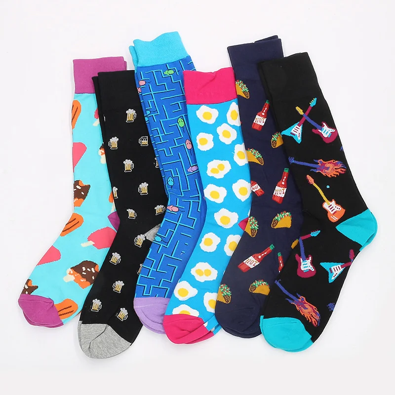 

Носки Peonfly мужские из чесаного хлопка, цветные Смешные Длинные теплые короткие носки в стиле Харадзюку, для свадьбы, рождественский подарок