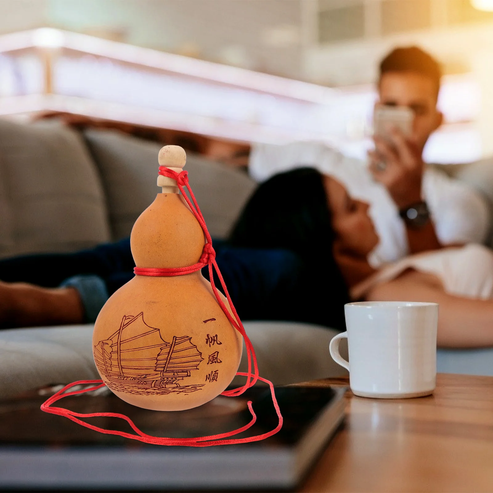 

Gourd Bottle Water Natural Wu Chinese Lou Pot Jug Good Container Lu Drinking Luck Hu Statue Sake Flask Wealth Calabash Storage