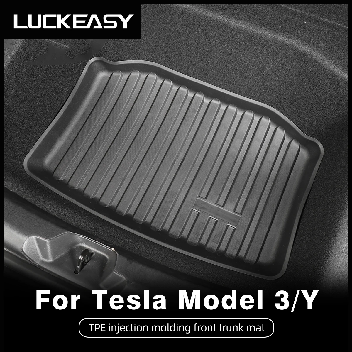 

LUCKEASY Front Trunk Mat Auto Accessories For Tesla Model3 Model Y 2021-2022 Lower Trunk Mat TPE Storage Box Mats