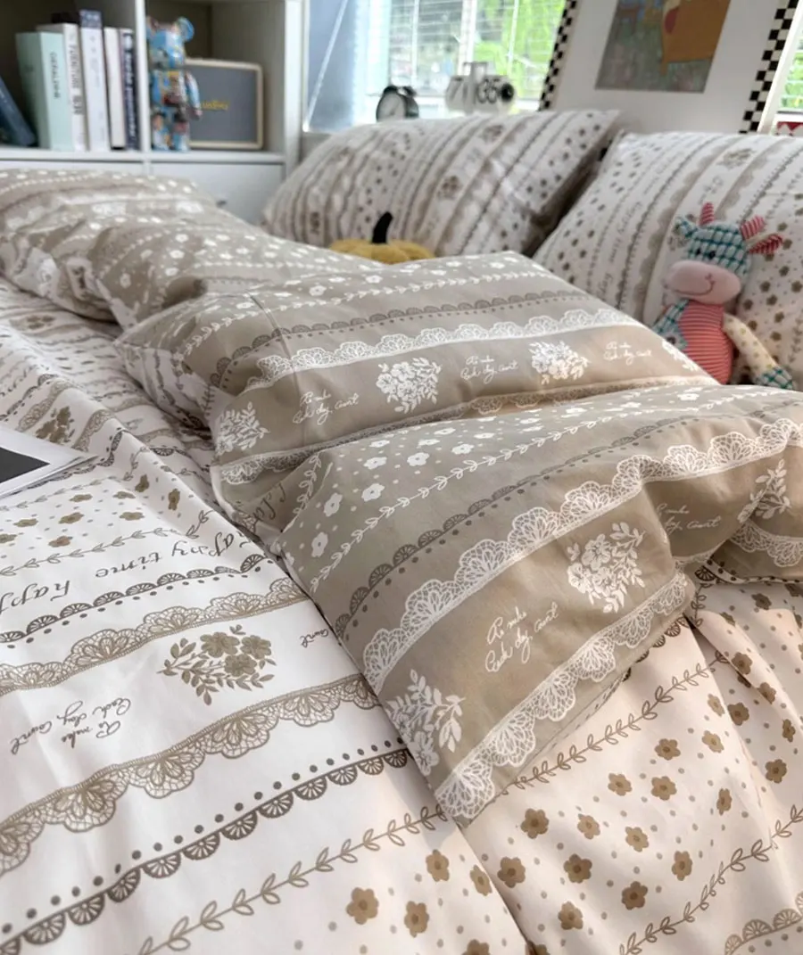 Модный пасторальный Цветочный комплект двуспальный полный Королевский