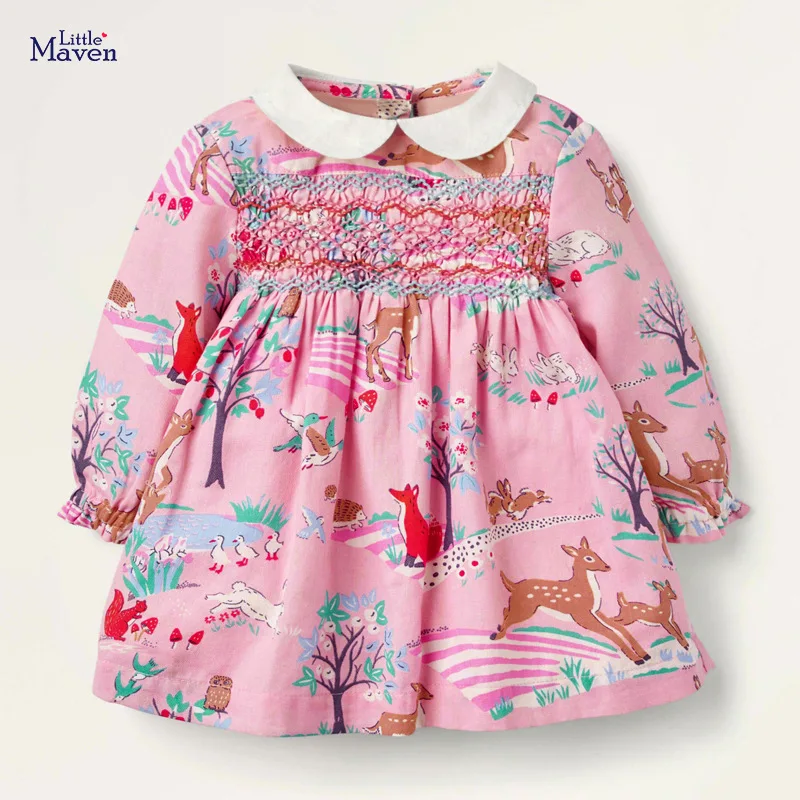 

Детское хлопковое платье с длинным рукавом, на возраст 2-8 лет