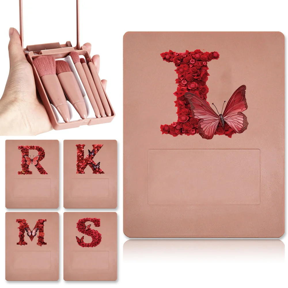 5 шт. набор косметических кистей с зеркалом для хранения