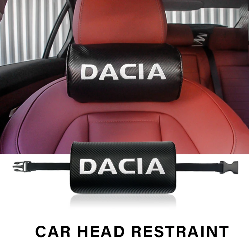 

1/2Pcs PU Leather Carbon Fiber Car Pillow Headrest Neck Rest Cushion Support For Dacia Duster Logan Sandero Stepway Dokker Lodgy